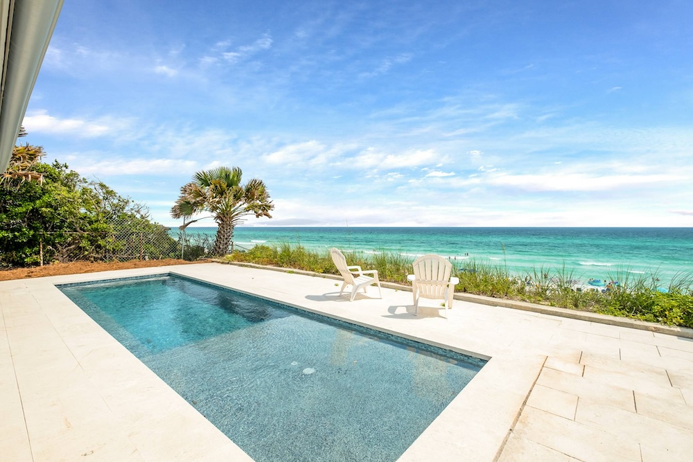 pool with view of beach in 30A